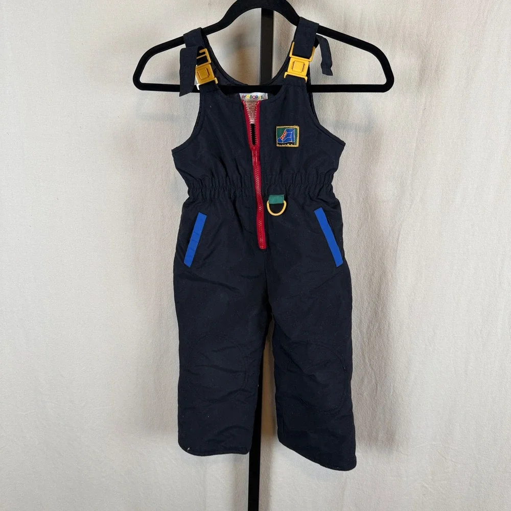 Vintage Gymboree Kids Black Snow Bib Overalls Ski Snowsuit‎ Medium